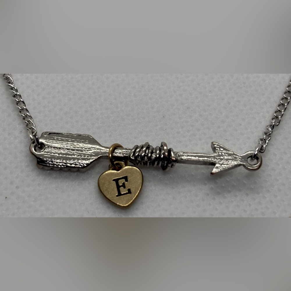 Madison Tyler Arrow & Heart ‘E’ Initial Necklace